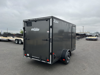 New 2025 ALCOM 6X12 Aluminum Enclosed Trailer W/ Rear Ramp Door 3K GVWR