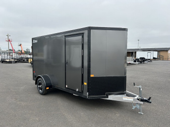 New 2025 ALCOM 6X12 Aluminum Enclosed Trailer W/ Rear Ramp Door 3K GVWR