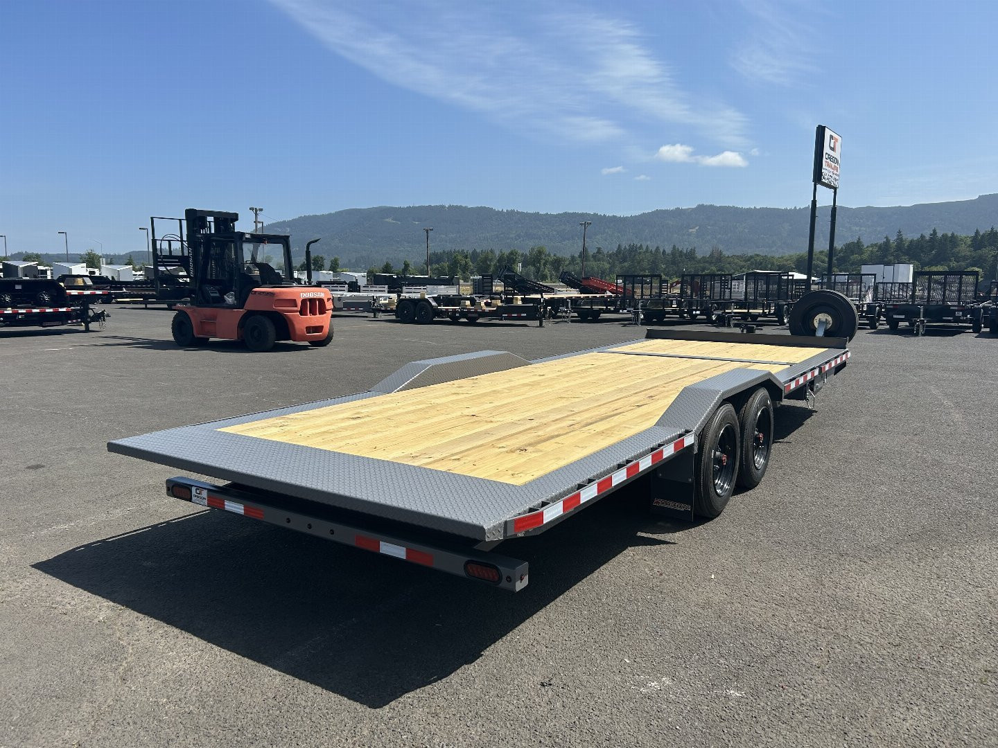 New 2025 Midsota 8.5x24 (18+8) Split Tilt Equipment Trailer 17.6K GVWR