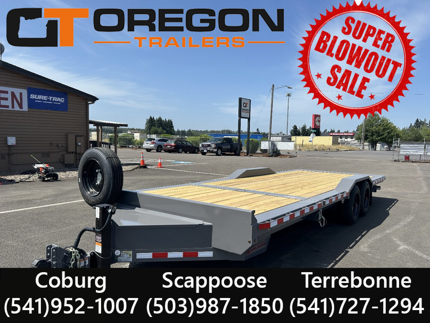 New 2025 Midsota 8.5x24 (18+8) Split Tilt Equipment Trailer 17.6K GVWR