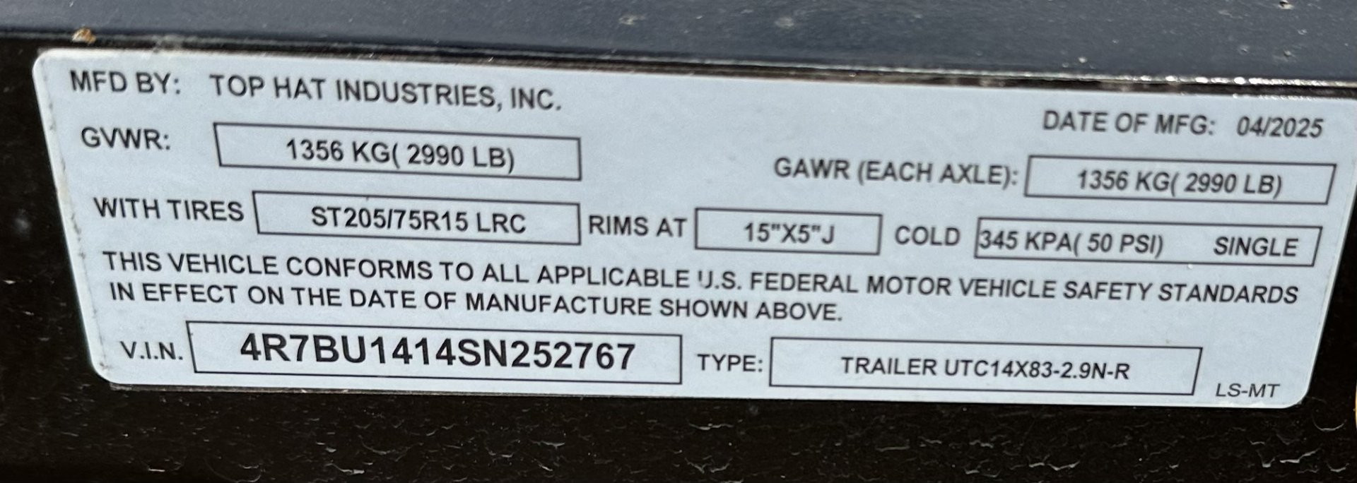 New 2025 Top Hat 14x83 UTC