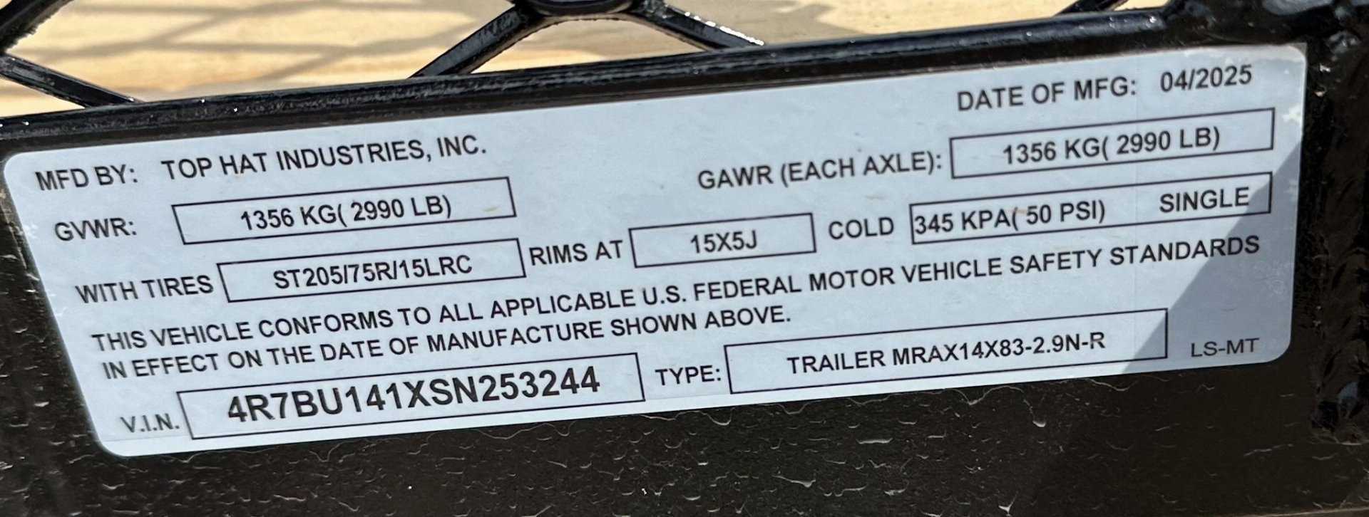 New 2025 Top Hat 14x83 MRAX Utility Trailer