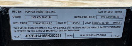 New 2025 Top Hat 14x83 DSP Utility Trailer