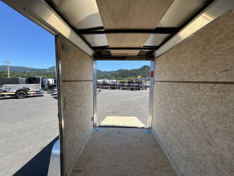 New 2025 Pace American 5X8 Outback DLX Flat Top Enclosed Trailer with Rear Ramp Door & Electric Brakes 3.5K GVWR