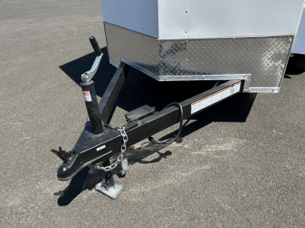 New 2025 Pace American 5X8 Outback DLX Flat Top Enclosed Trailer with Rear Ramp Door & Electric Brakes 3.5K GVWR