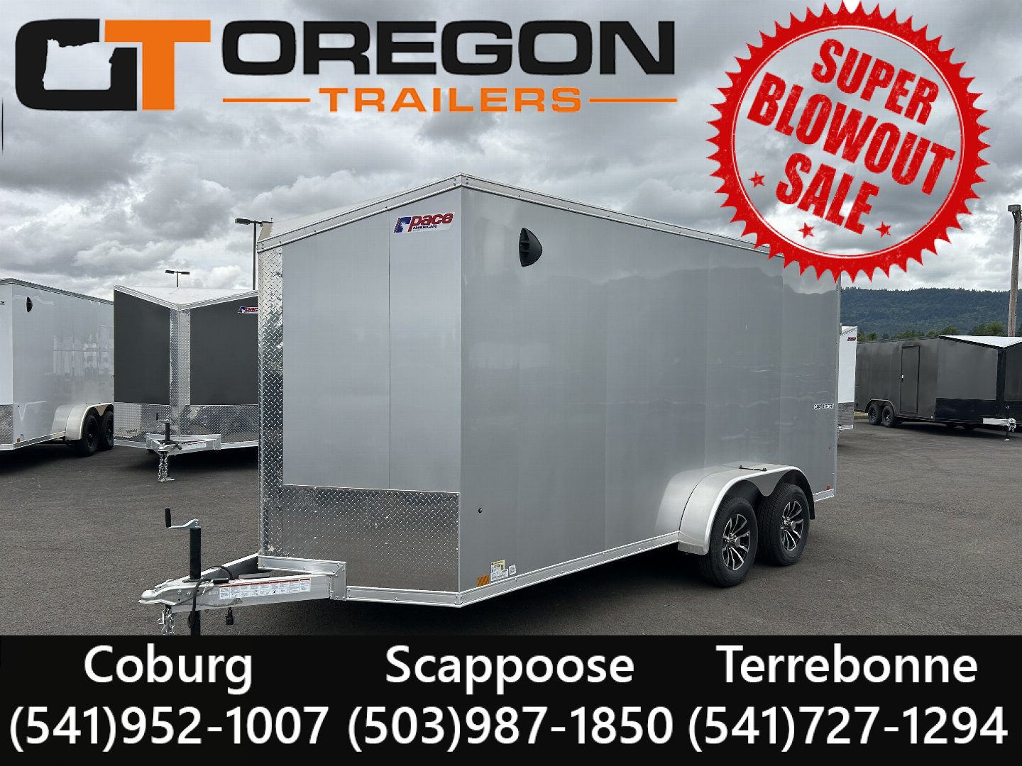 New 2025 Pace American 7X16 Aluminum Enclosed Cargo Trailer 7K GVWR