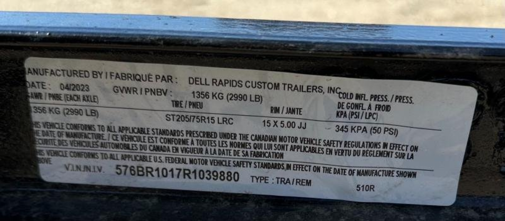 New 2024 DCT 510R Utility Trailer