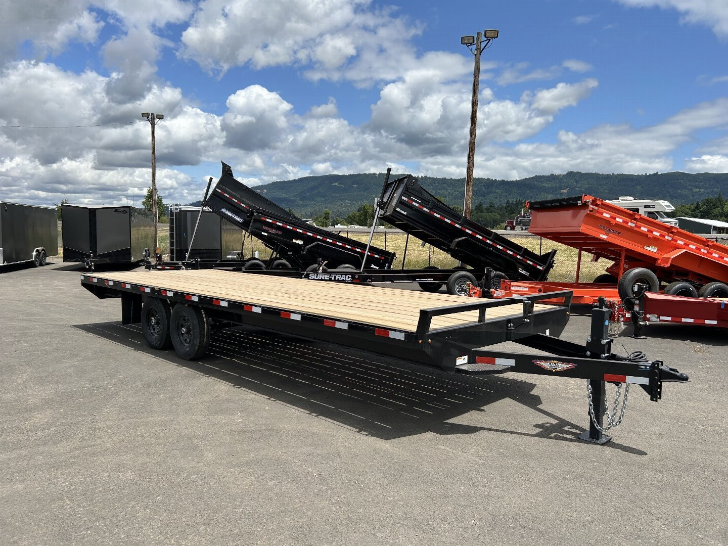 New 2025 H&H 8.5X24 Open Steel Deckover Trailer 14K GVWR