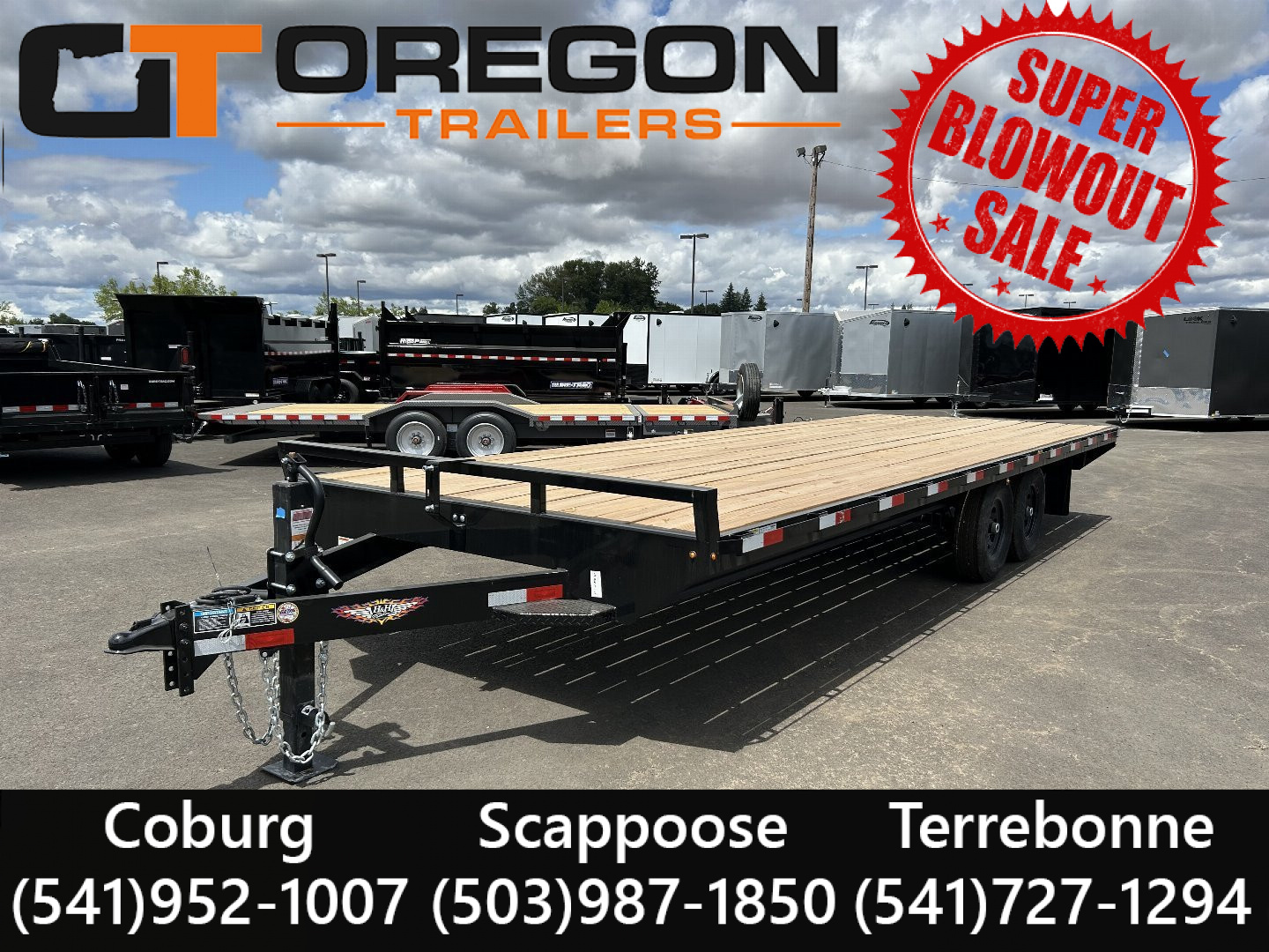 New 2025 H&H 8.5X20 Open Steel Deckover Trailer 14K GVWR