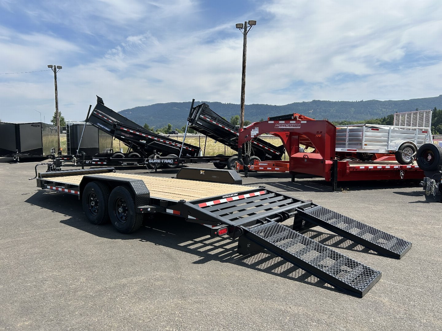 New 2025 H&H 8.5X18 Open Steel Topline I-Beam Equipment Trailer 15.4K GVWR
