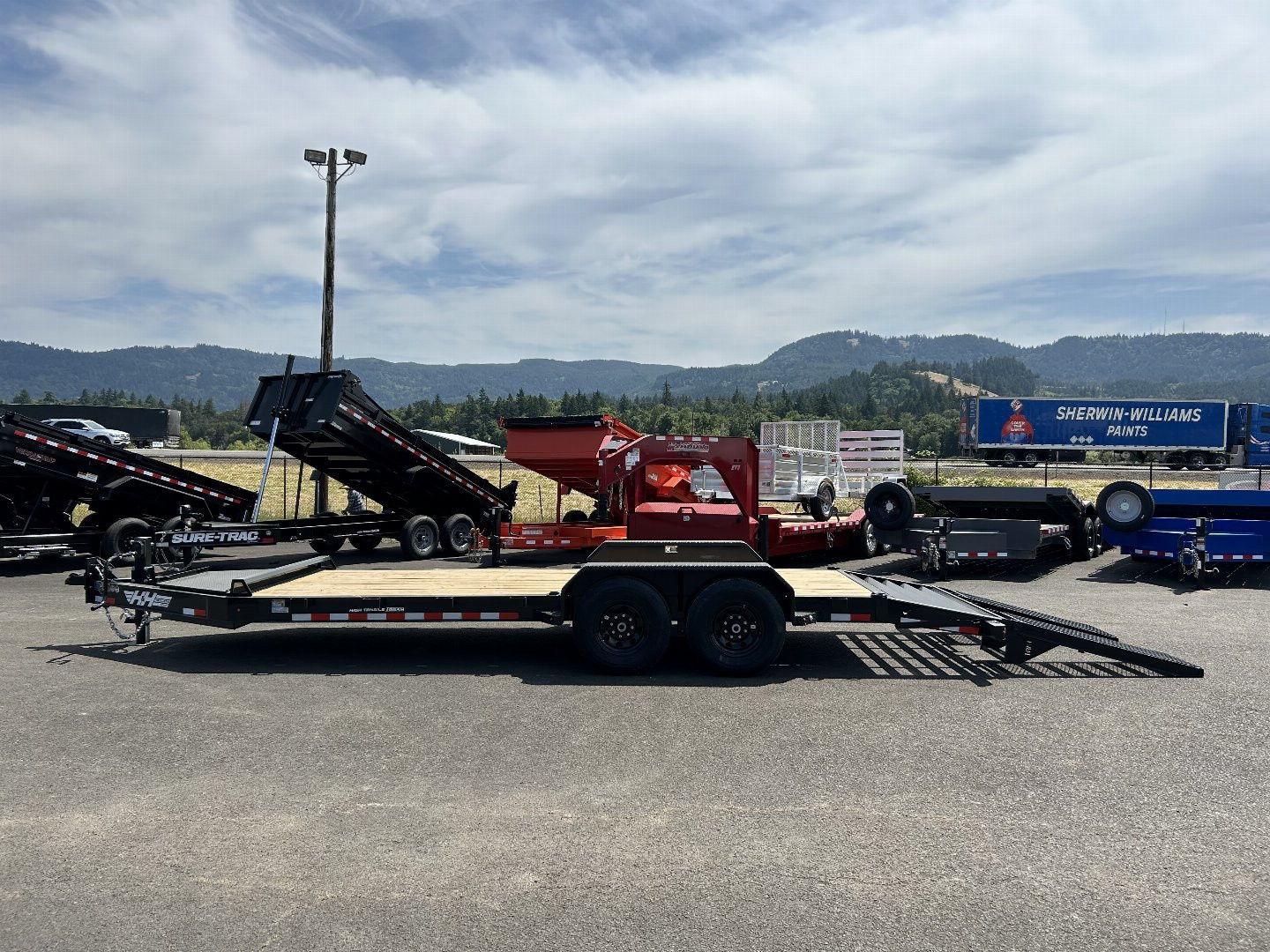 New 2025 H&H 8.5X18 Open Steel Topline I-Beam Equipment Trailer 15.4K GVWR