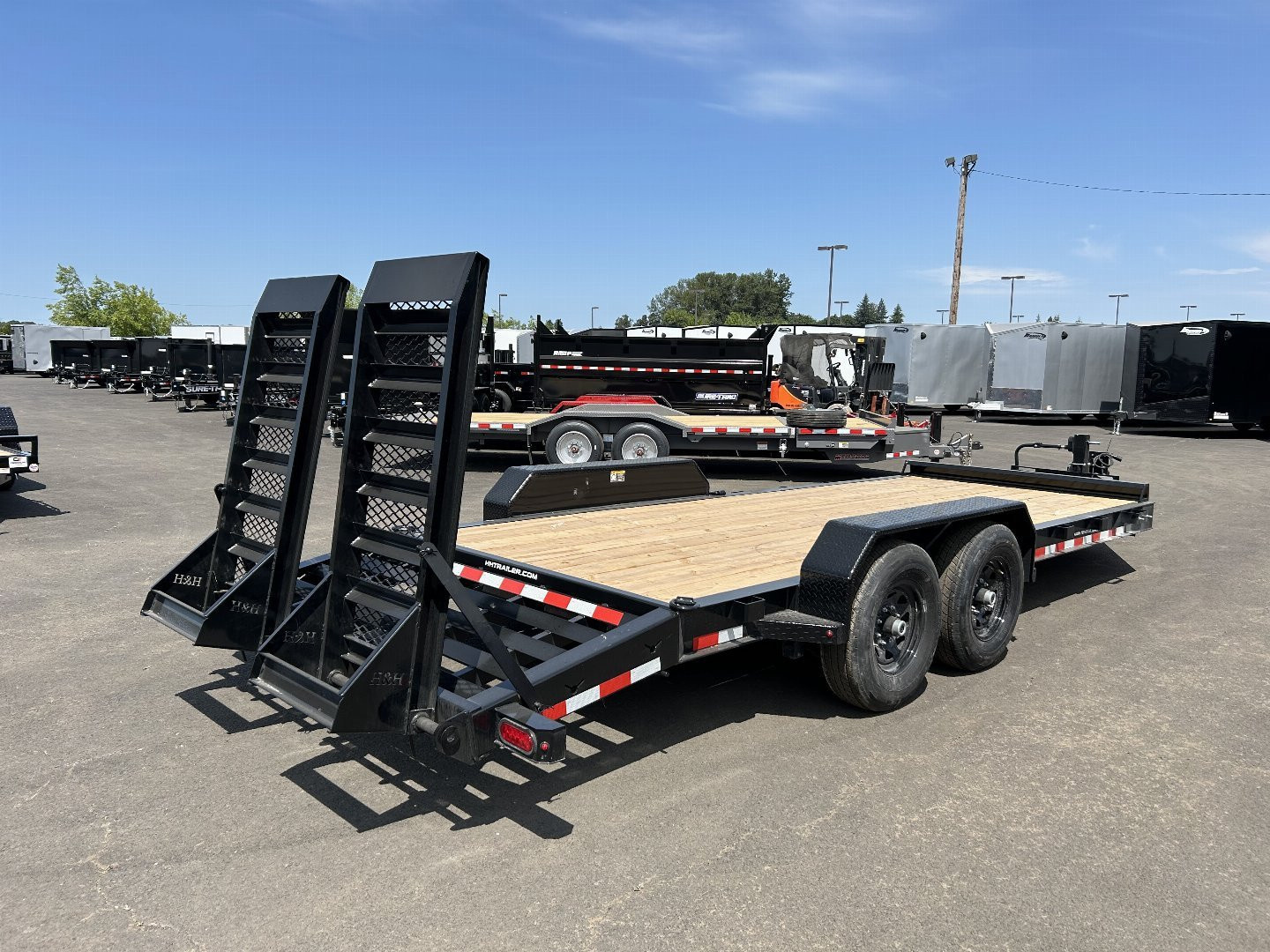 New 2025 H&H 8.5X18 Open Steel Topline I-Beam Equipment Trailer 15.4K GVWR