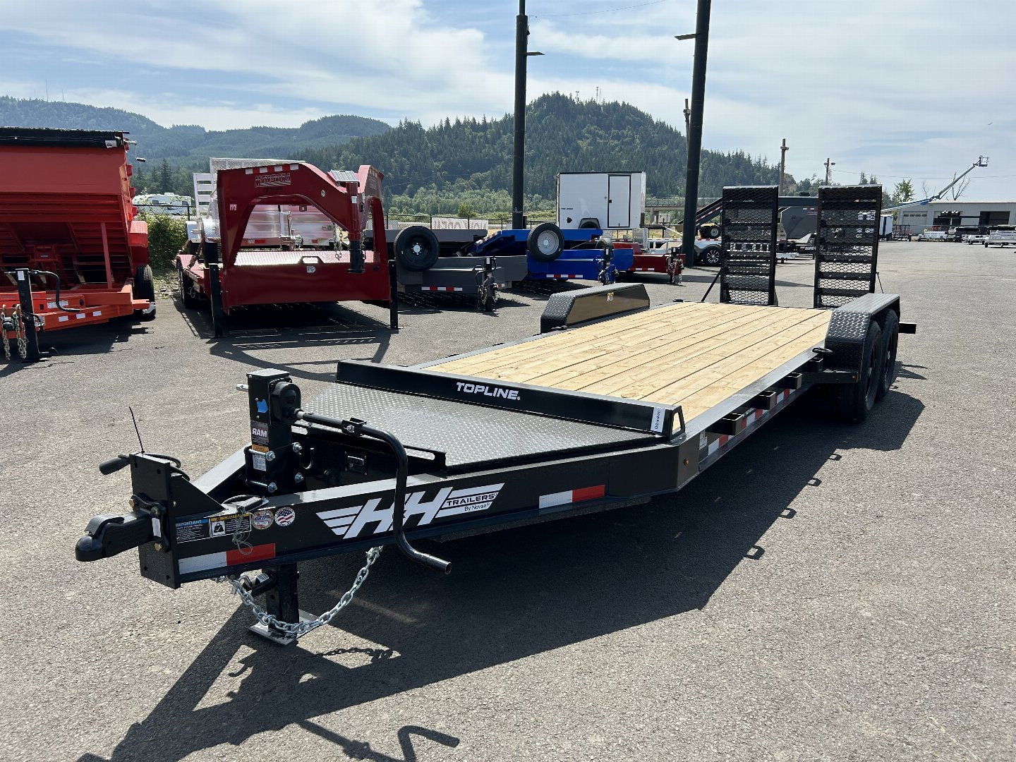 New 2025 H&H 8.5X18 Open Steel Topline I-Beam Equipment Trailer 15.4K GVWR