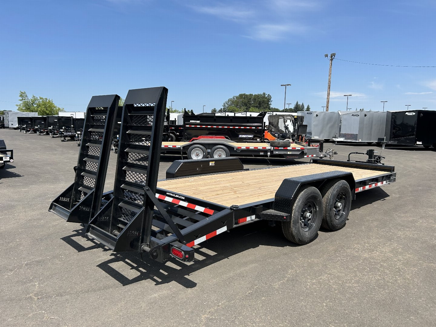 New 2025 H&H 8.5X18 Open Steel Topline I-Beam Equipment Trailer 15.4K GVWR