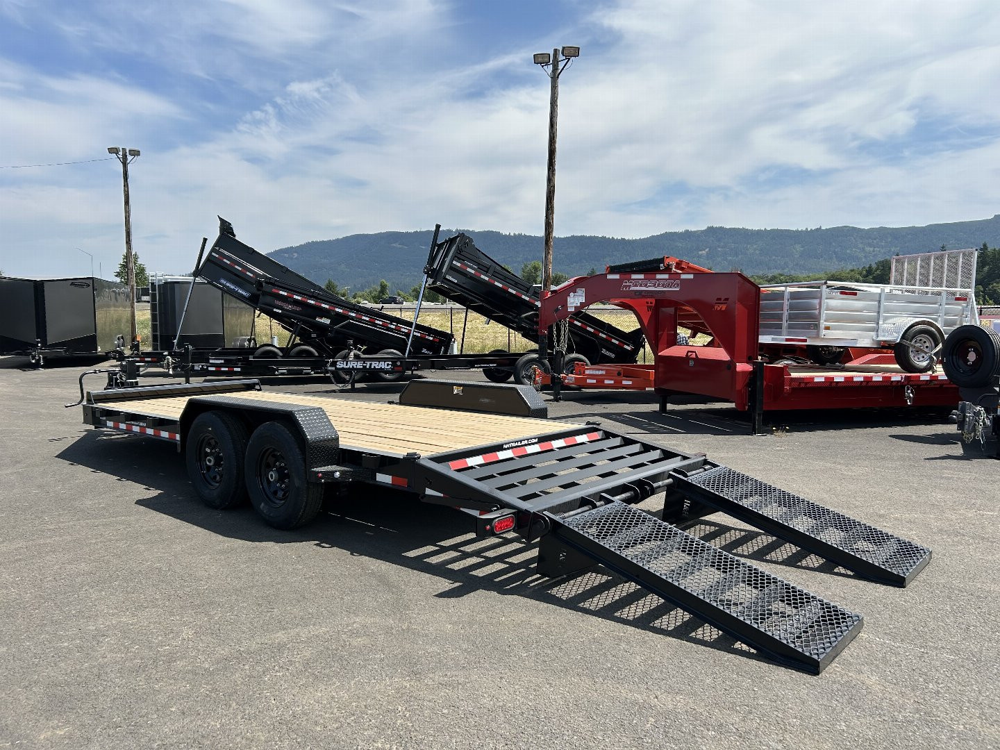 New 2025 H&H 8.5X18 Open Steel Topline I-Beam Equipment Trailer 15.4K GVWR