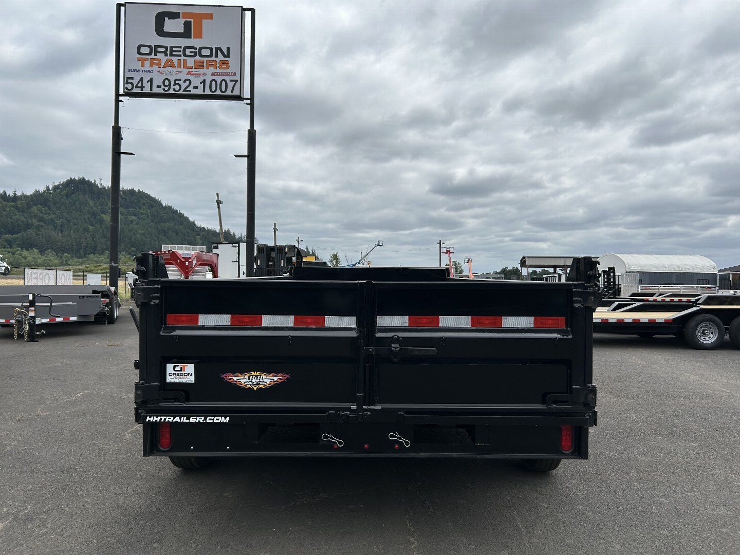 New 2025 H&H 7X16 Heavy Duty Low Pro Open Steel Scissor Dump 14K GVWR