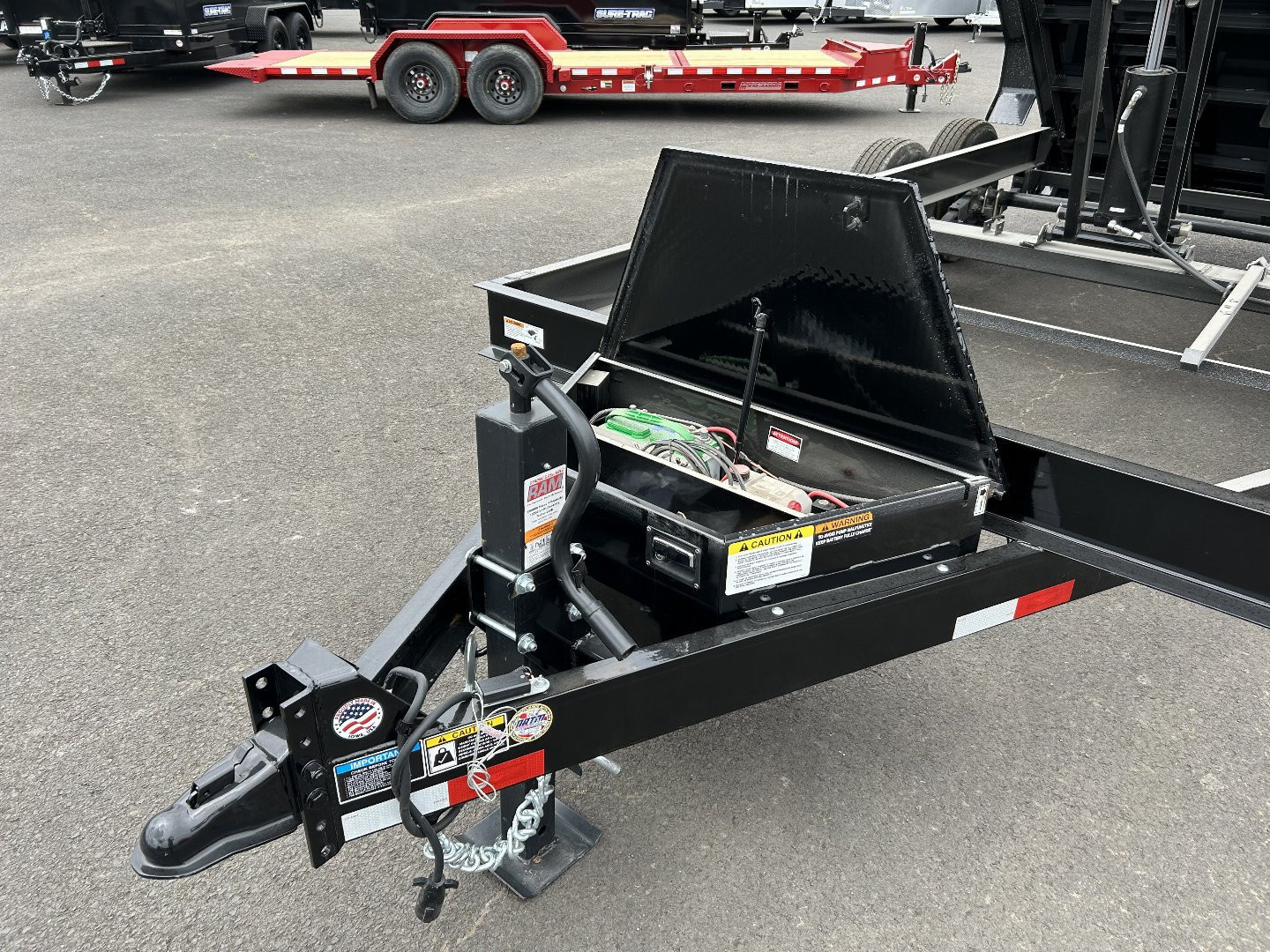 New 2025 H&H 7X16 Heavy Duty Low Pro Open Steel Scissor Dump 14K GVWR