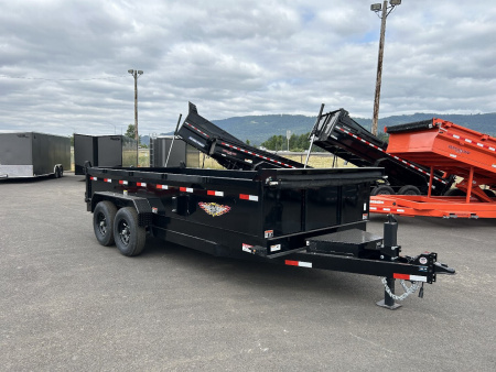 New 2025 H&H 7X16 Heavy Duty Low Pro Open Steel Scissor Dump 14K GVWR
