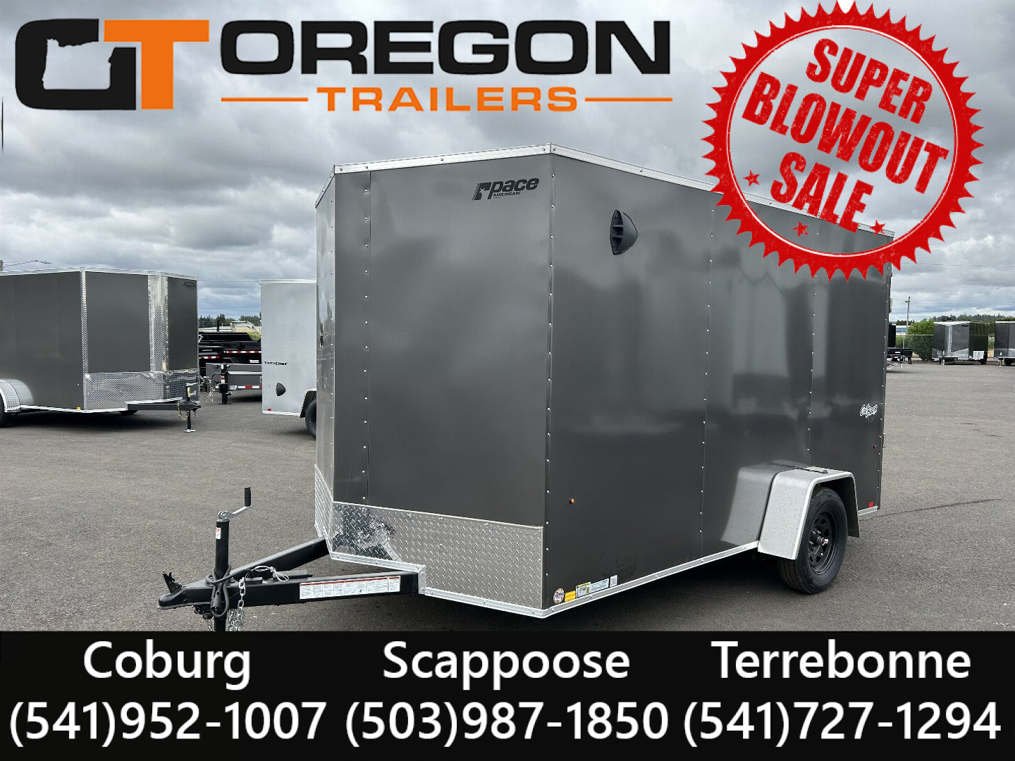 New 2025 Pace 7X12 Enclosed Cargo Trailer 3.5K GVWR