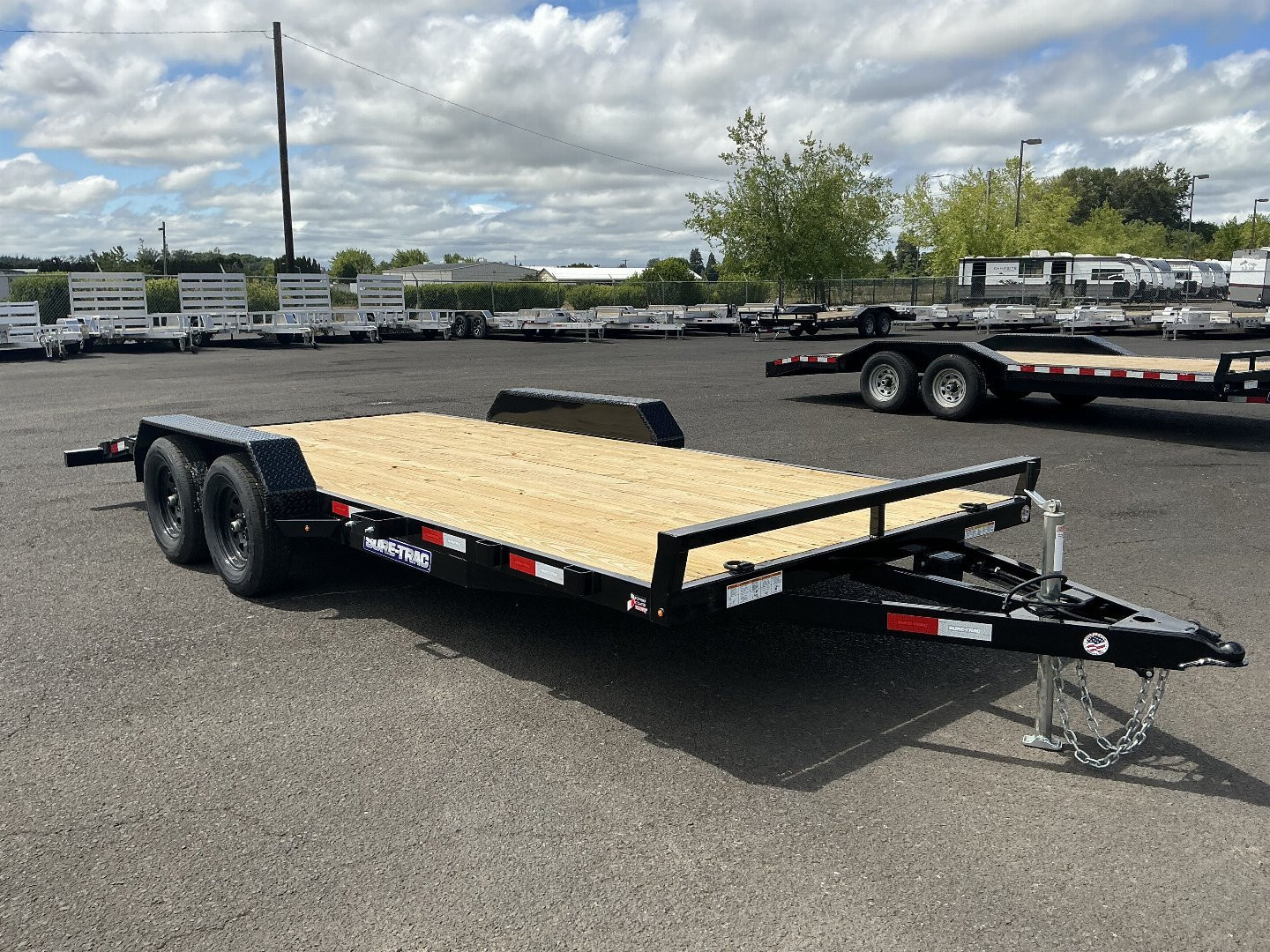 New 2025 Sure-Trac 7'x18' Open Steel Car Hauler 7K GVWR