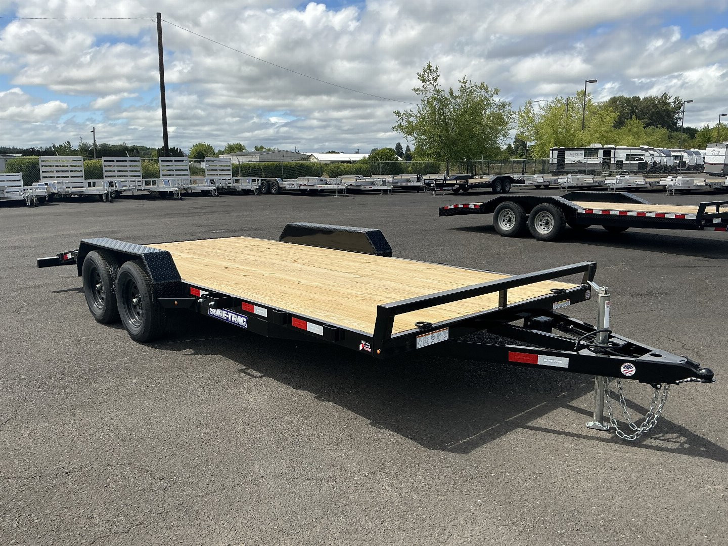 New 2025 Sure-Trac 7'x18' Open Steel Car Hauler 7K GVWR