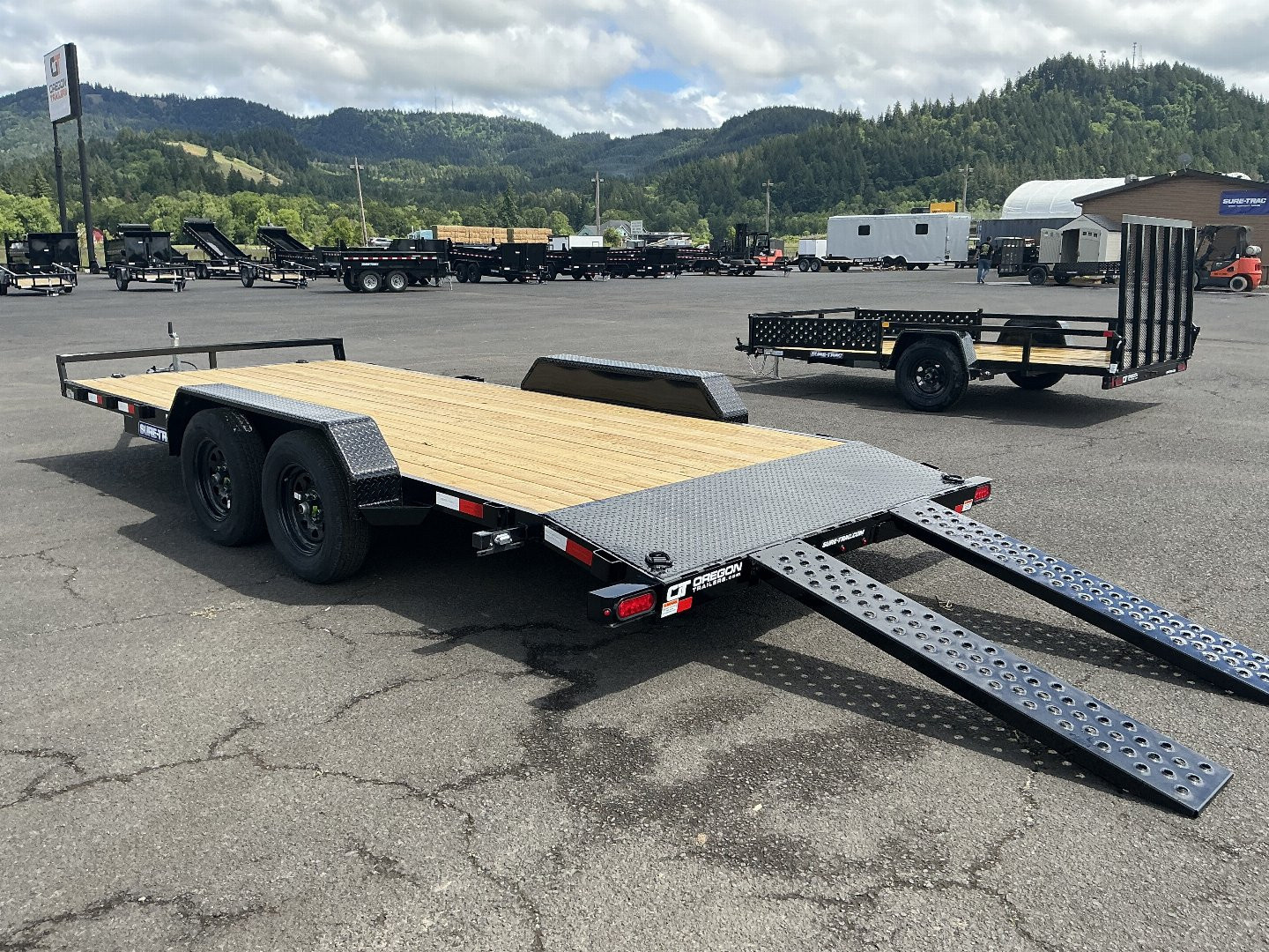New 2025 Sure-Trac 7'x18' Open Steel Car Hauler 7K GVWR