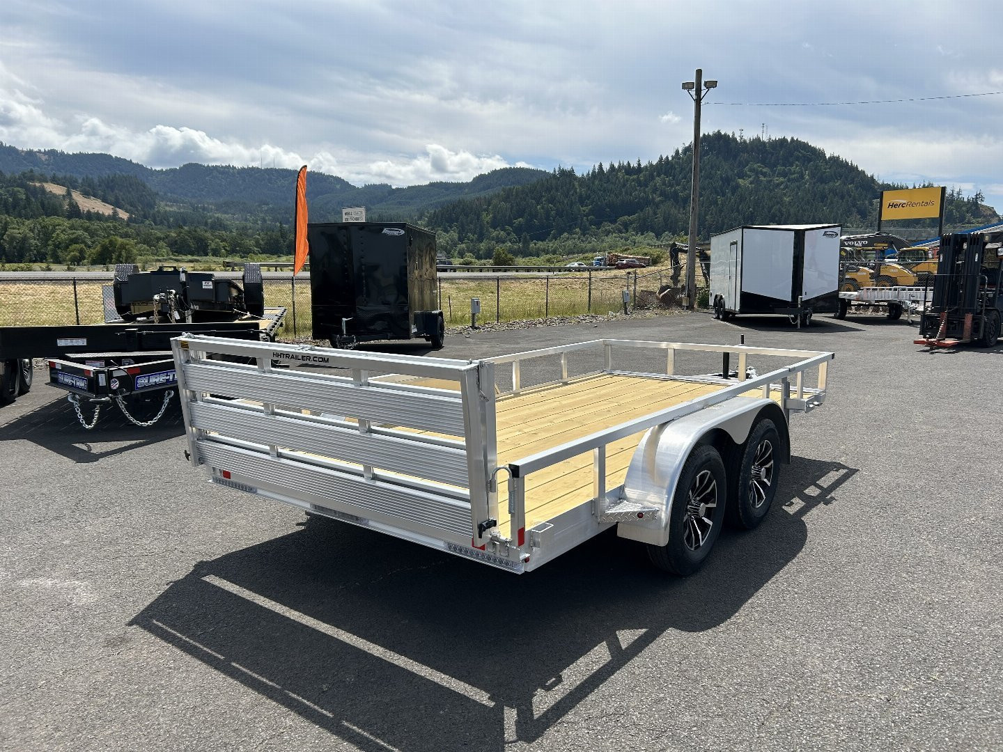 New 2025 H&H 7x14 Open Aluminum Utility Trailer 7K GVWR