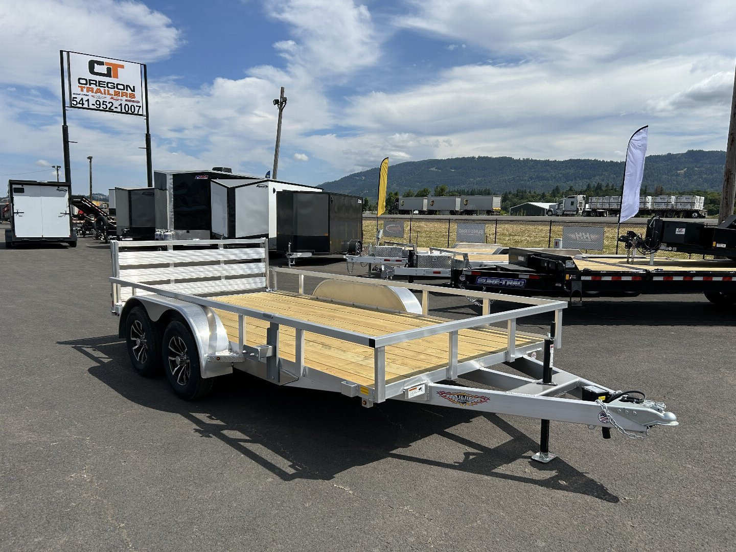 New 2025 H&H 7x14 Open Aluminum Utility Trailer 7K GVWR