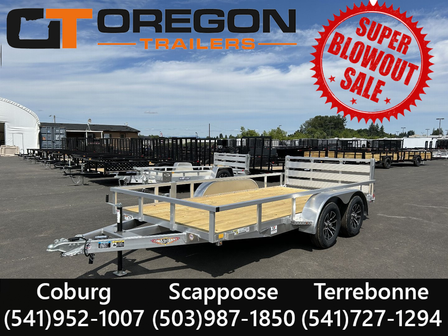 New 2025 H&H 7x14 Open Aluminum Utility Trailer 7K GVWR