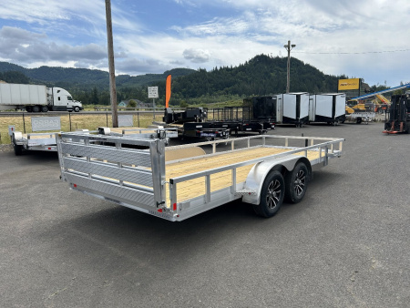 New 2025 H&H 7X18 Open Aluminum Utility Trailer 7K GVWR