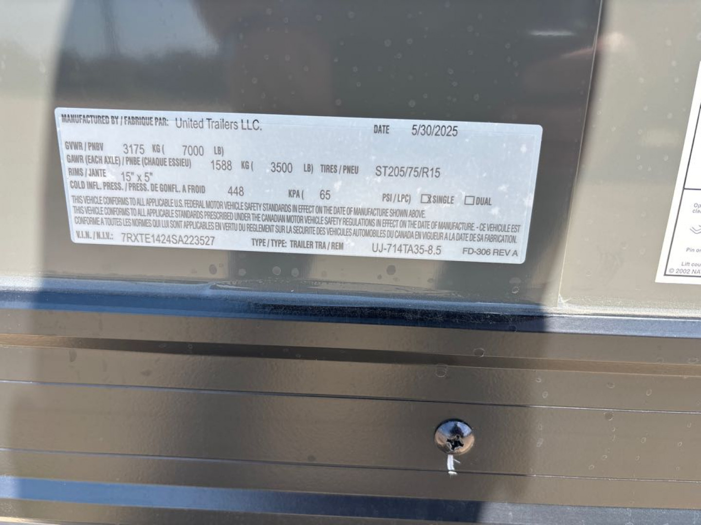 New 2025 United Trailers UJ-714TA35-8.5 Cargo / Enclosed Trailer