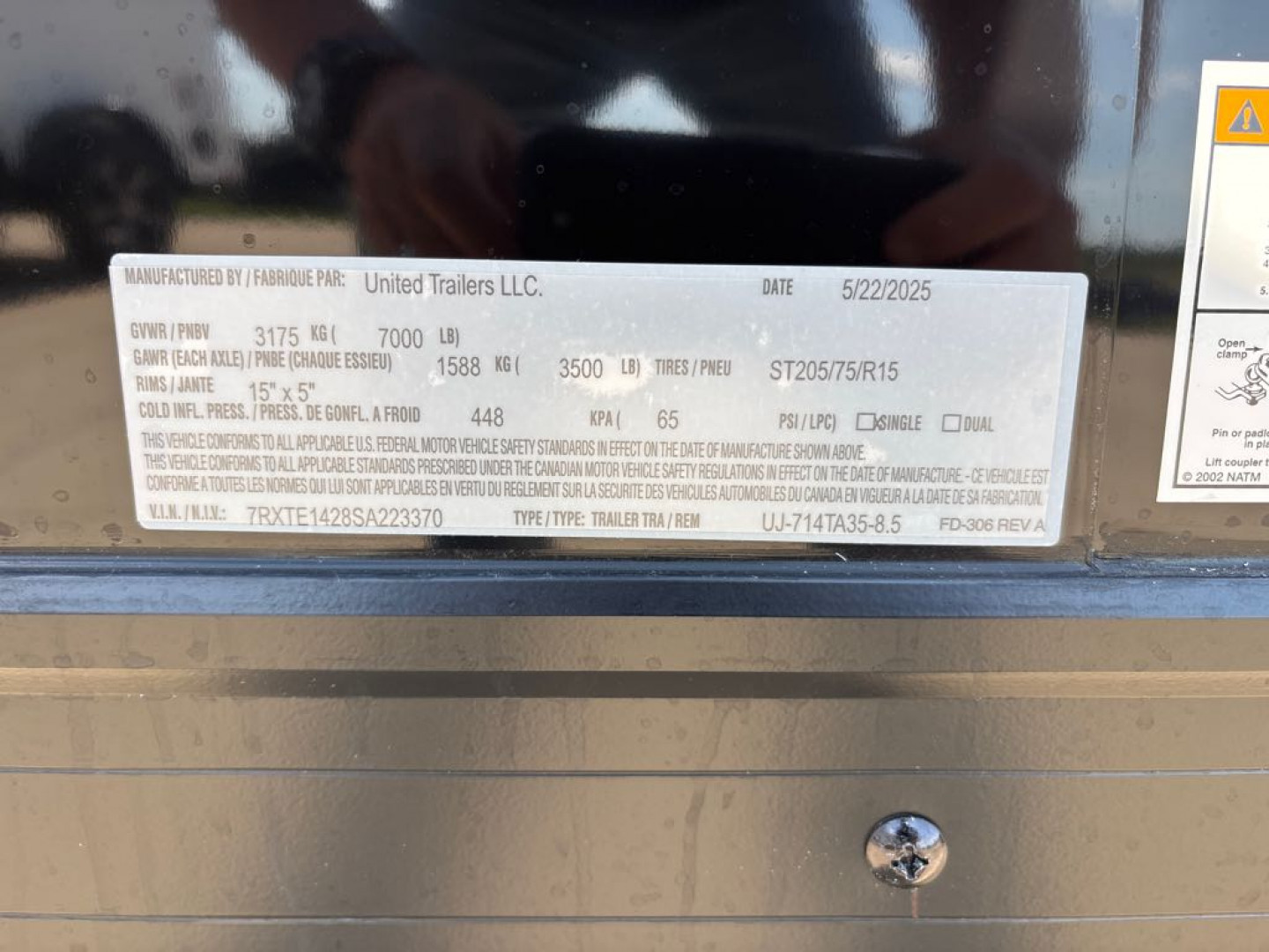 New 2025 United Trailers UJ-714TA35-8.5 Cargo / Enclosed Trailer