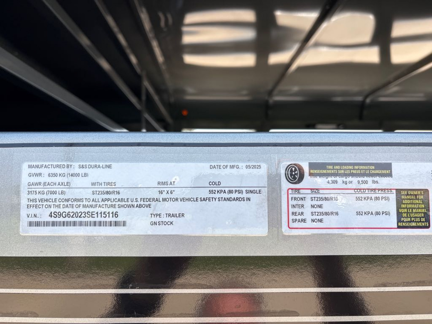 New 2025 S & S Dura Line STK78X20GN Stock / Stock Combo Trailer