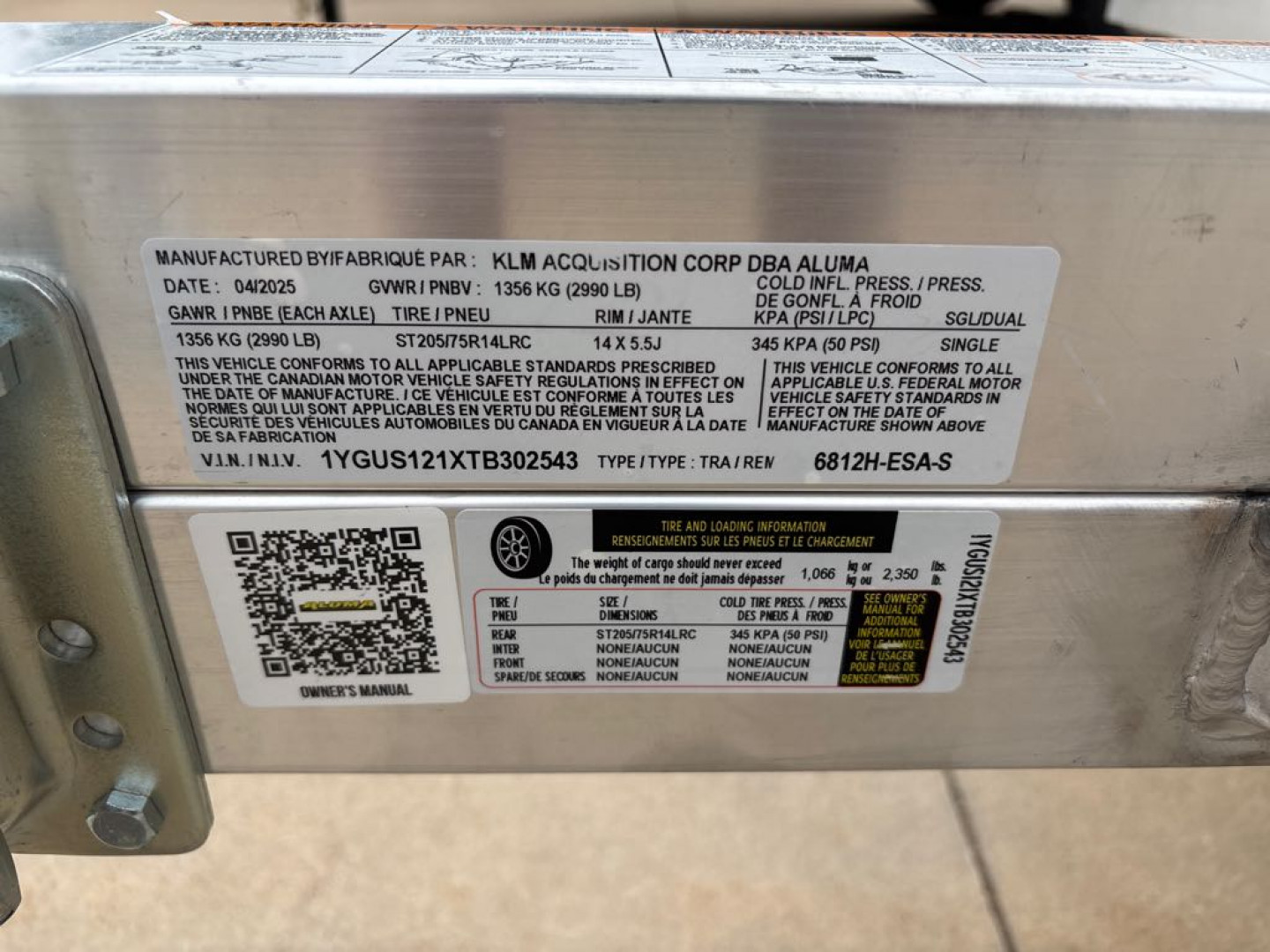 New 2026 Aluma 6812H-ESA-S-TG Utility Trailer