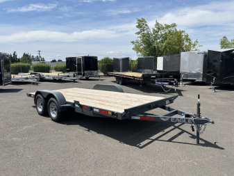 New 2025 Eagle Open 7x16 Steel Carhauler Flatbed Trailer 7K GVWR