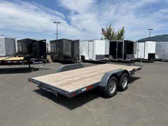 New 2025 Eagle 7x16 Open Steel Carhauler Flatbed Trailer 7K GVWR