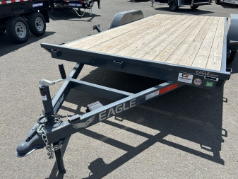 New 2025 Eagle 7x16 Open Steel Carhauler Flatbed Trailer 7K GVWR