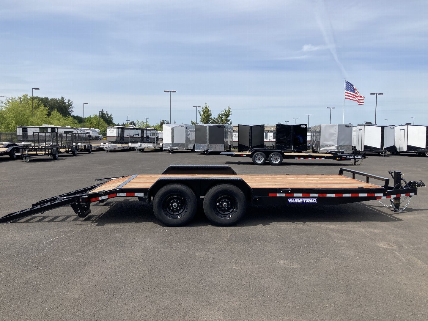 New 2025 Sure-Trac 7x18 Equipment Hauler W/ Ramps 14K GVWR