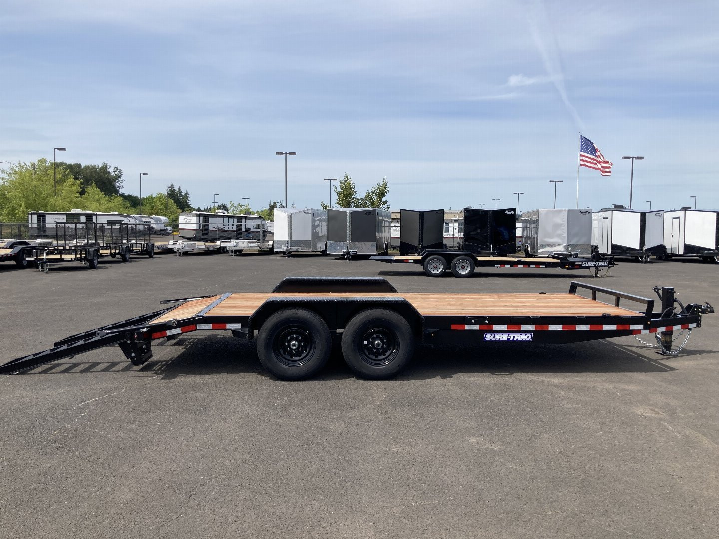 New 2025 Sure-Trac 7x18 Equipment Hauler W/ Ramps 14K GVWR