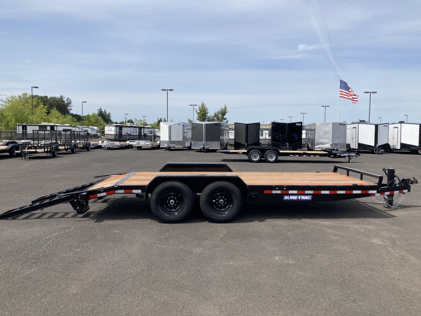 New 2025 Sure-Trac 7x18 Equipment Hauler W/ Ramps 14K GVWR