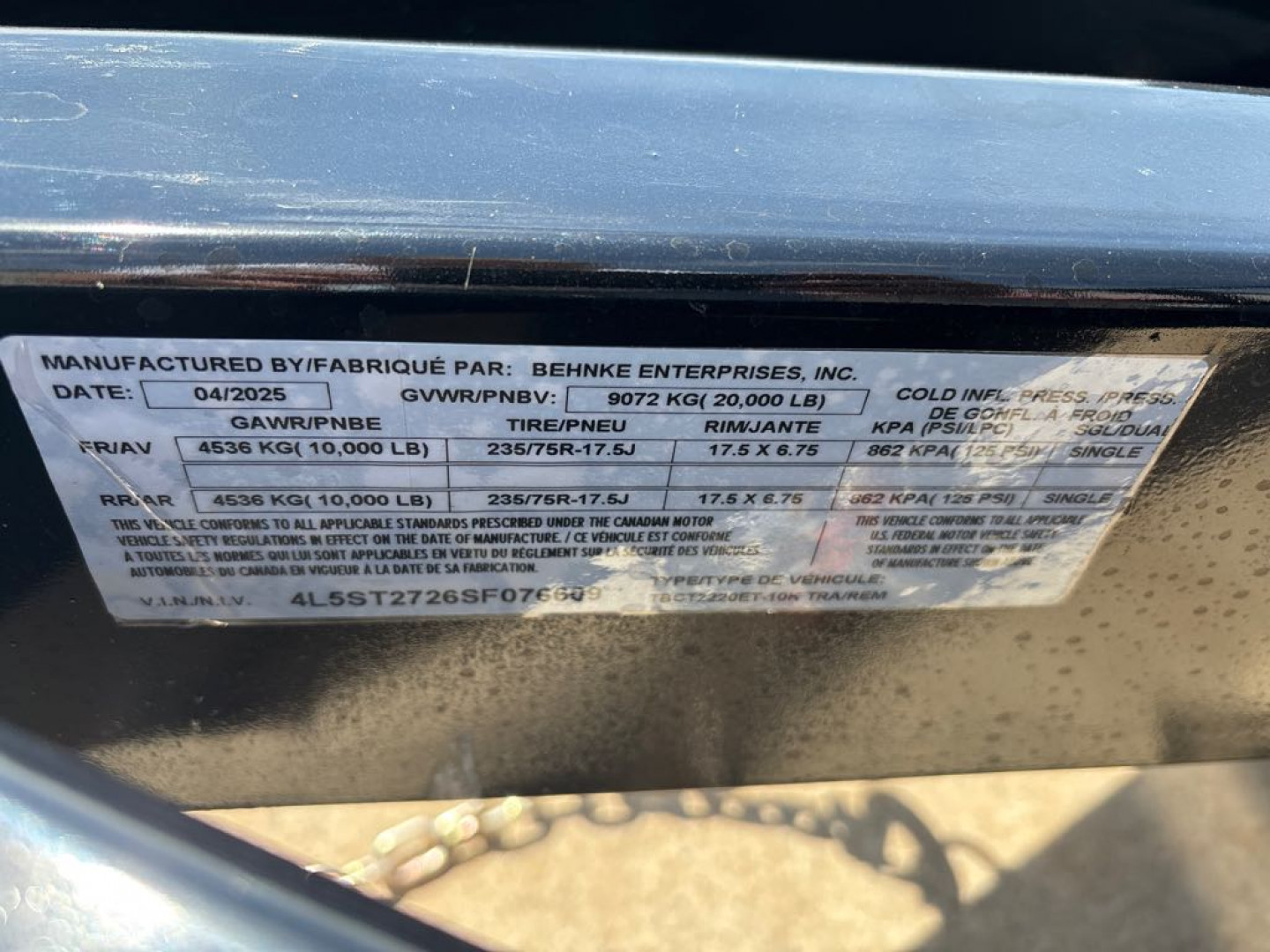 New 2025 Behnke TBCT2220ET-10K Utility Trailer