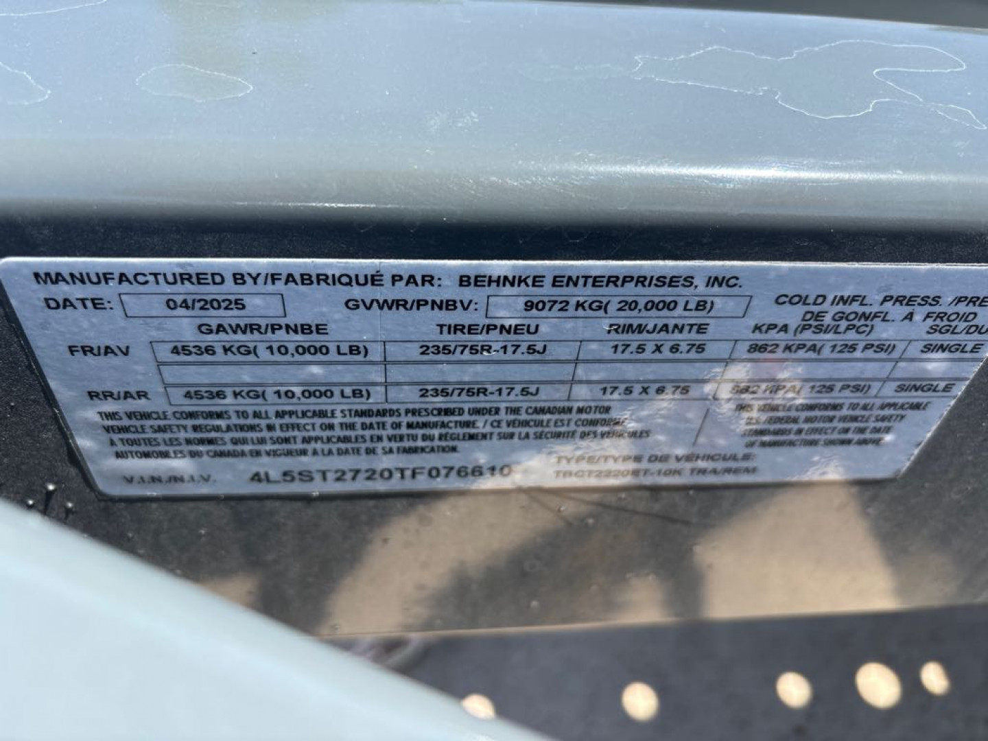 New 2026 Behnke TBCT2220ET-10K Utility Trailer