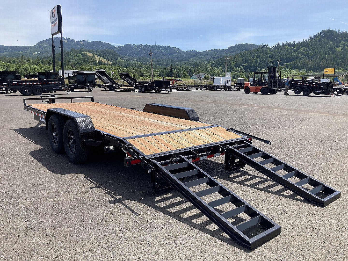 New 2025 Sure-Trac 7x20 Equipment Flat Bed HD Ramps 14K GVWR