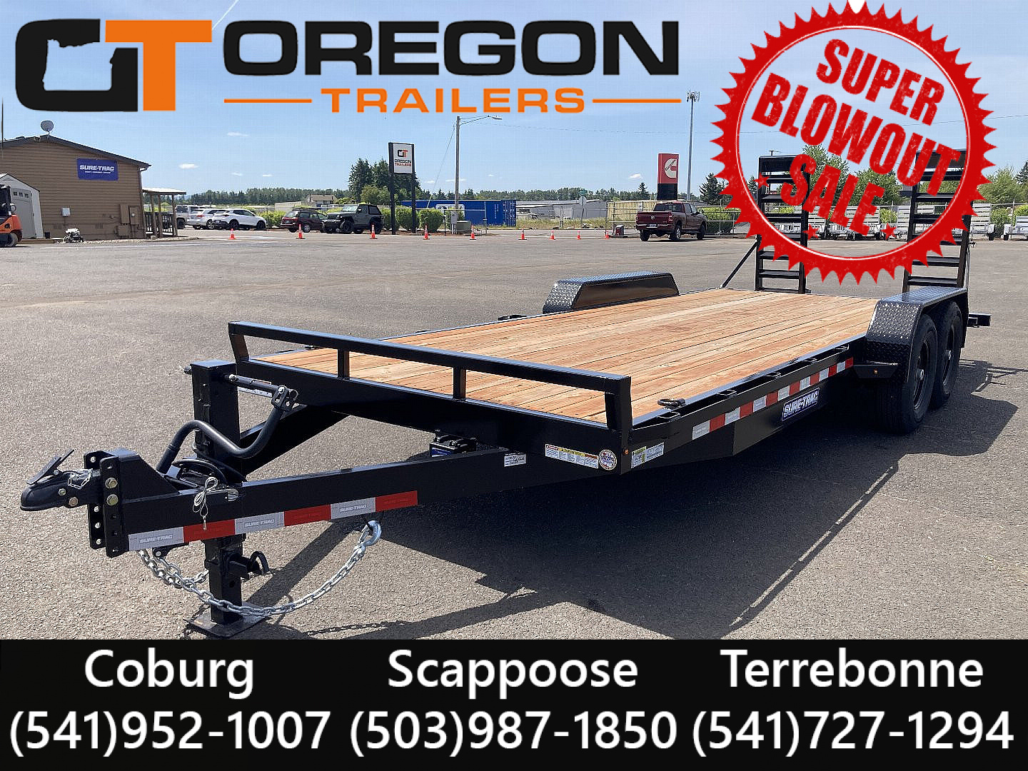 New 2025 Sure-Trac 7x20 Equipment Flat Bed HD Ramps 14K GVWR