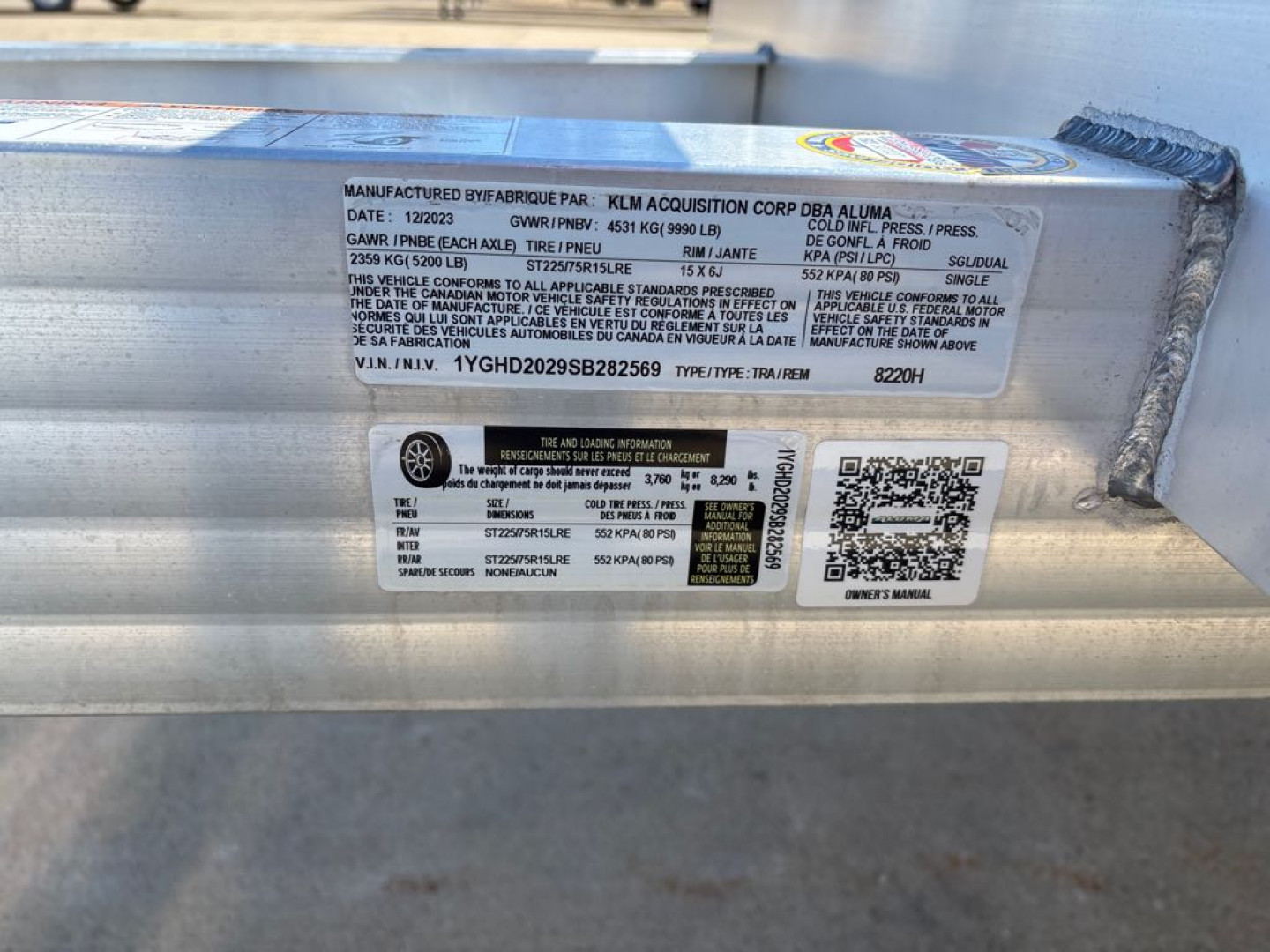 New 2025 Aluma 8220H-TA-EL-R-RTD Utility Trailer