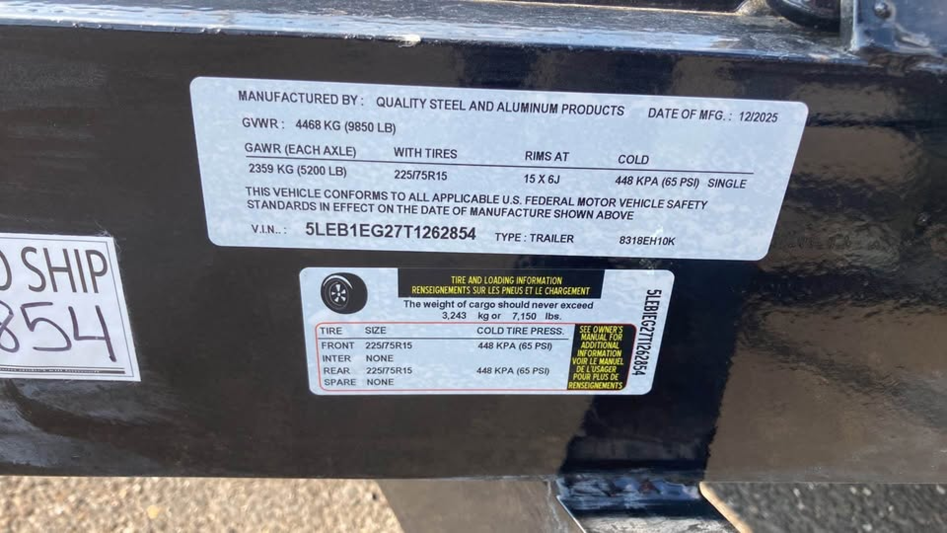 New 2026 Quality Steel and Aluminum 18' Equipment Trailer
