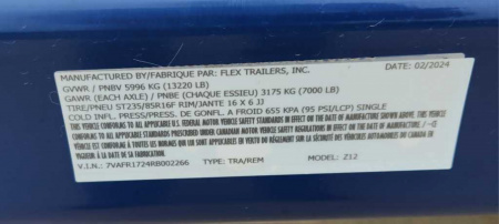 New 2024 Air Tow Z12 Specialty Trailer