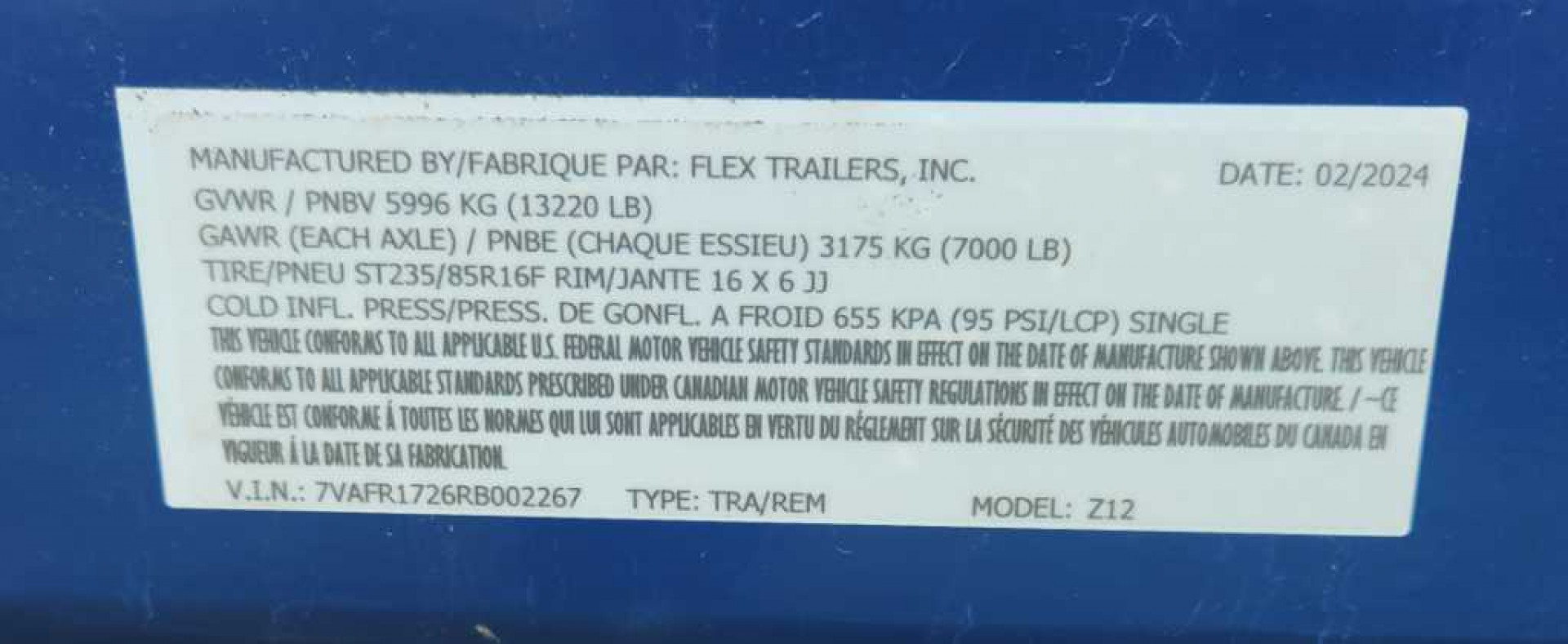 New 2024 Air Tow Z12 Specialty Trailer