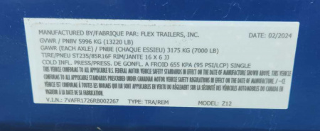 New 2024 Air Tow Z12 Specialty Trailer