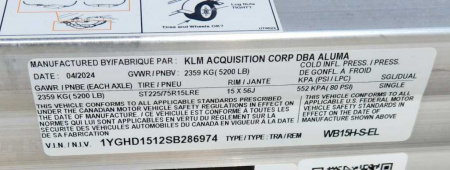 New Aluma 102"X15' WB SINGLE AXLE ALUMINUM Utility Trailer